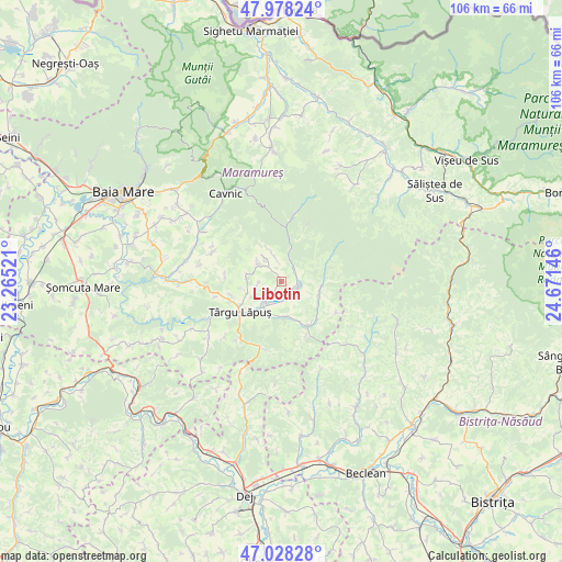 Libotin on map