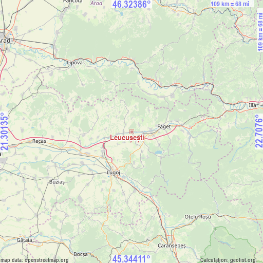 Leucușești on map