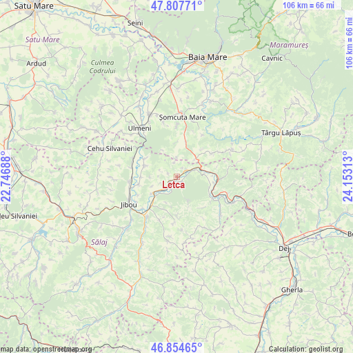 Letca on map