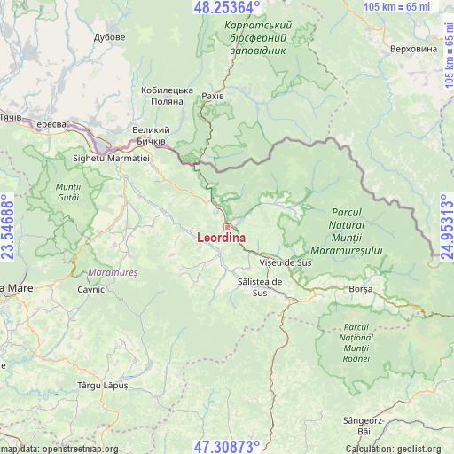 Leordina on map