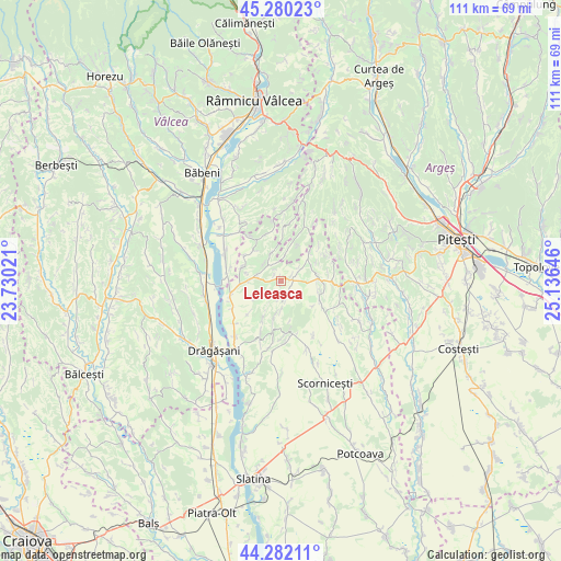 Leleasca on map
