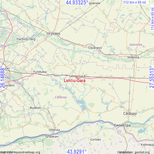 Lehliu-Gară on map