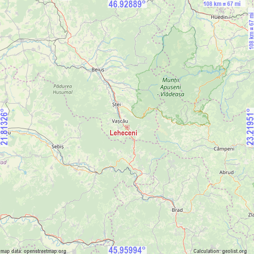 Leheceni on map