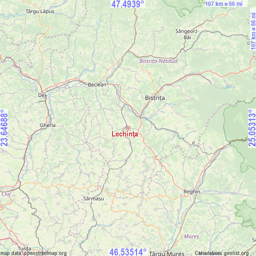 Lechinţa on map