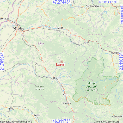 Lazuri on map