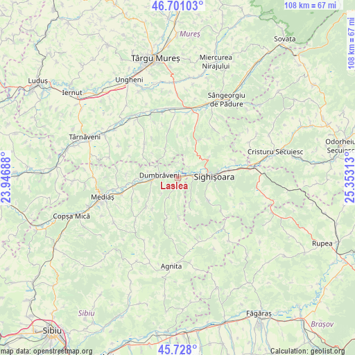 Laslea on map