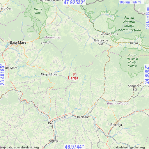 Larga on map