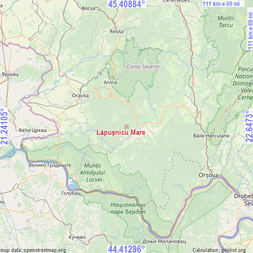 Lăpuşnicu Mare on map