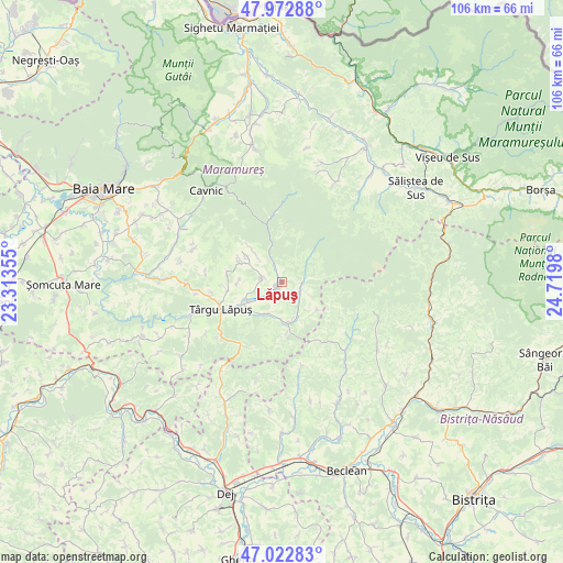 Lăpuş on map