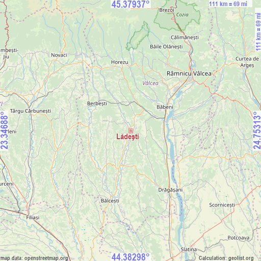 Lădeşti on map