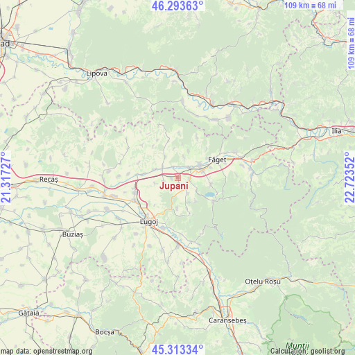 Jupani on map