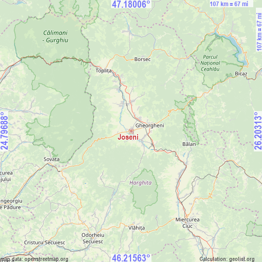 Joseni on map