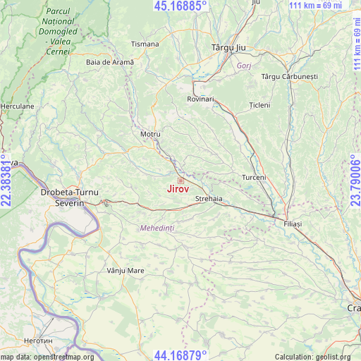 Jirov on map