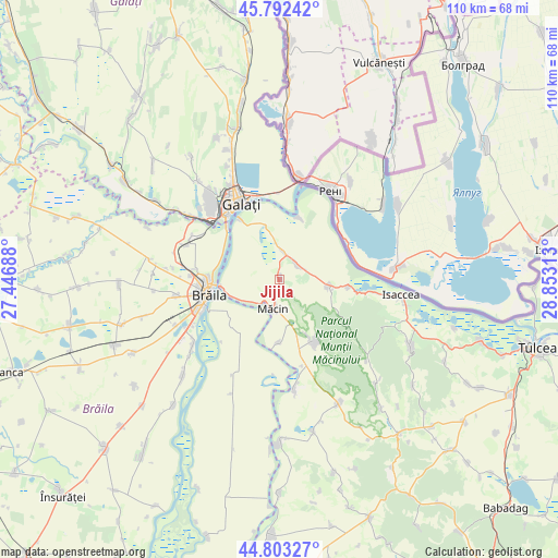 Jijila on map