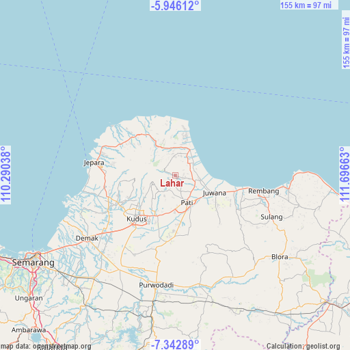 Lahar on map