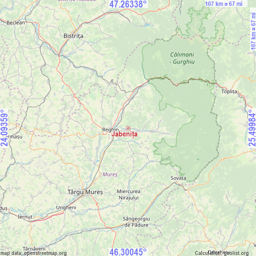Jabenița on map