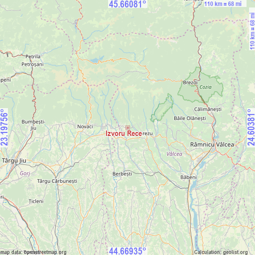 Izvoru Rece on map