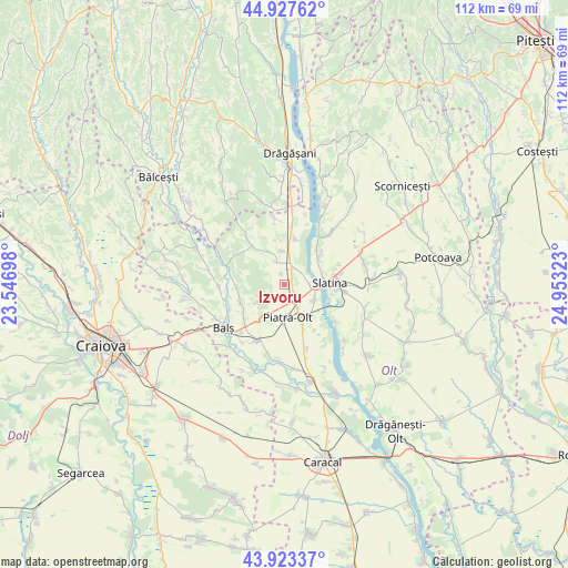 Izvoru on map