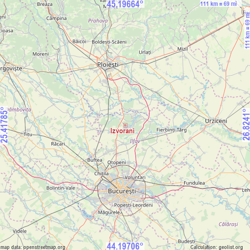 Izvorani on map