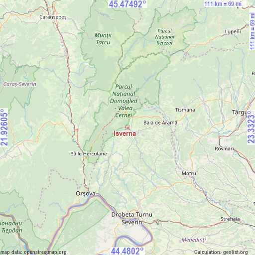 Isverna on map