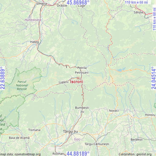 Iscroni on map