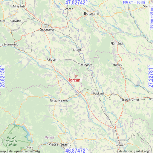 Iorcani on map