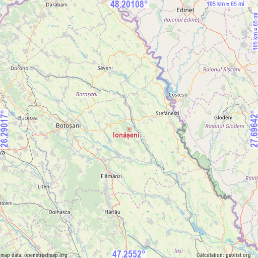 Ionășeni on map