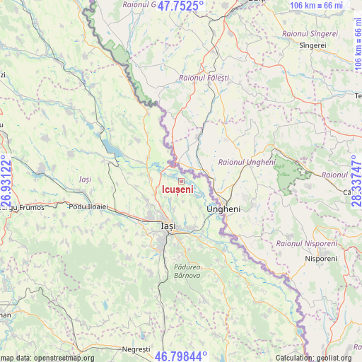 Icușeni on map