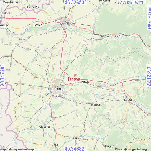 Ianova on map