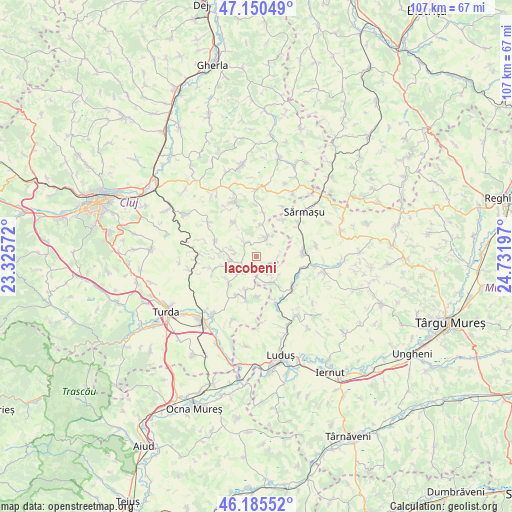 Iacobeni on map