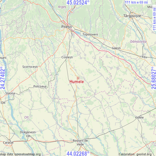 Humele on map