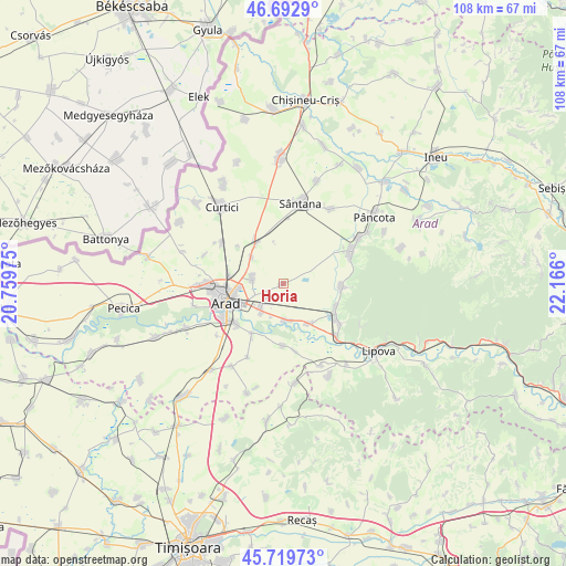 Horia on map