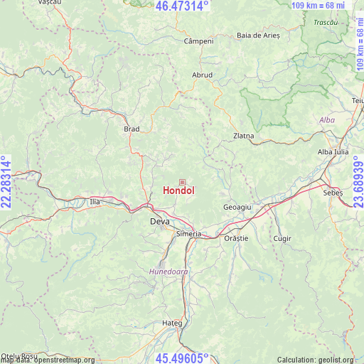 Hondol on map
