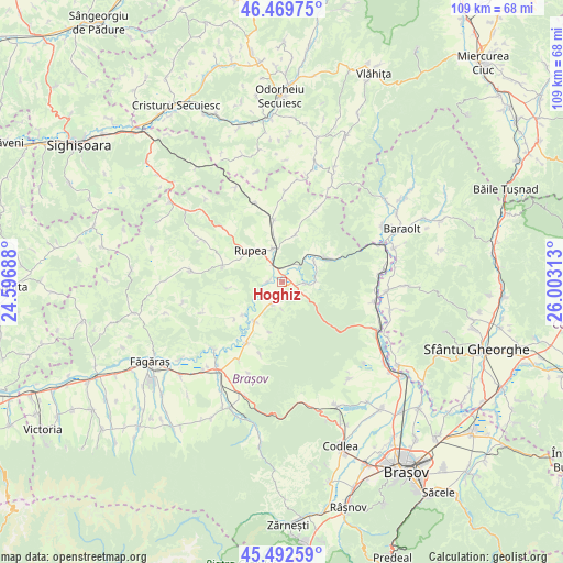 Hoghiz on map