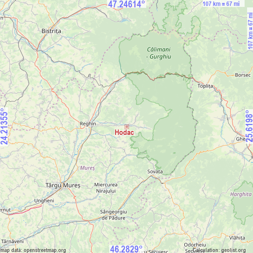 Hodac on map