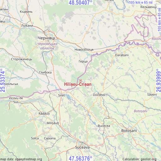 Hilișeu-Crișan on map