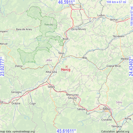 Henig on map