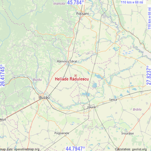 Heliade Rădulescu on map