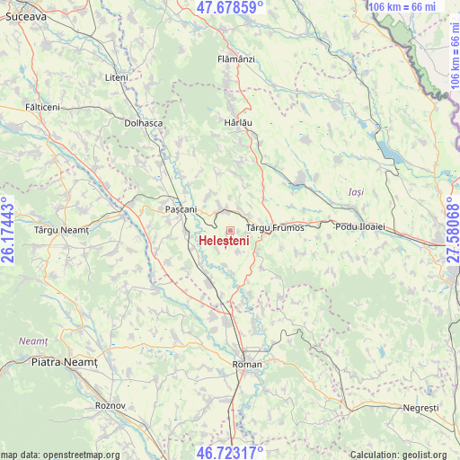 Heleșteni on map