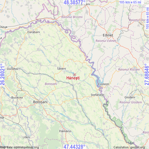 Hăneşti on map