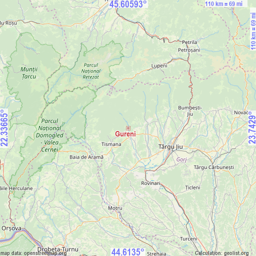 Gureni on map