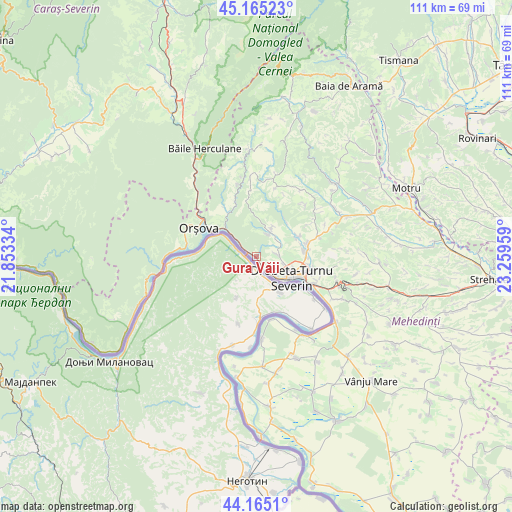 Gura Văii on map