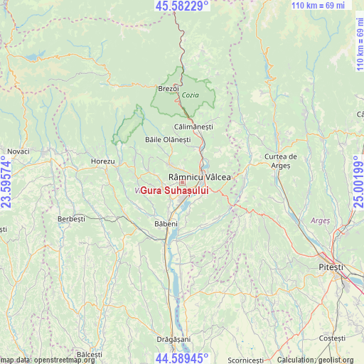 Gura Suhașului on map