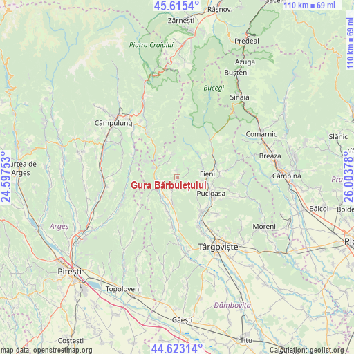 Gura Bărbulețului on map