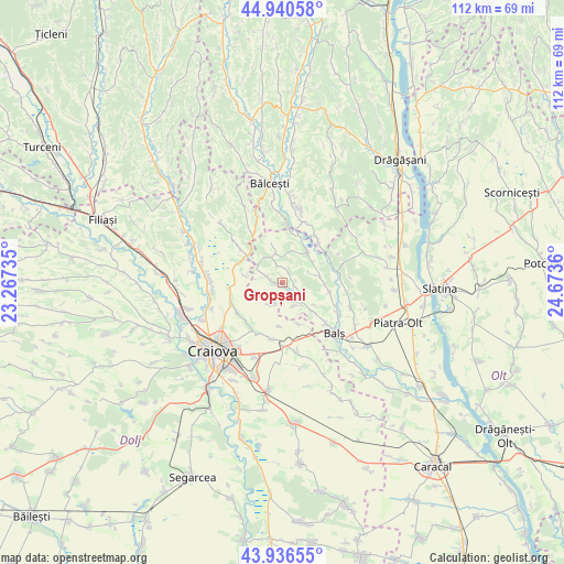 Gropșani on map