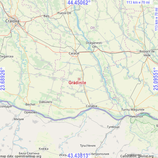 Grădinile on map