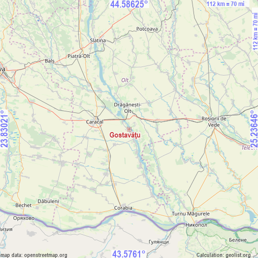 Gostavăţu on map