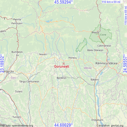 Gorunești on map