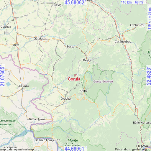 Goruia on map