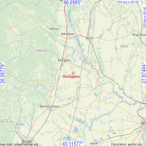 Gologanu on map
